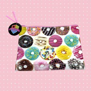 Kawaii Doughnut Print 3 Ring Pencil Pouch - University of Style - Sweet Dreams